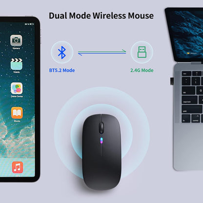 HP W10 Wireless Rechargeable Mouse, RGB Silent Click