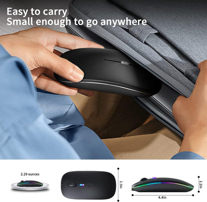 HP W10 Wireless Rechargeable Mouse, RGB Silent Click