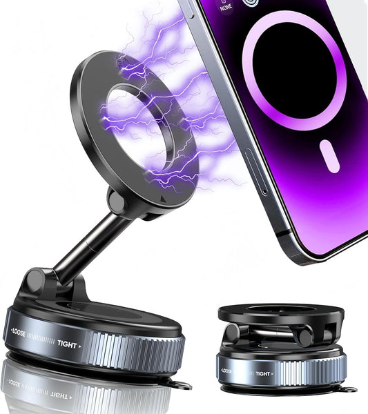 Magnetic Vacuum Suction Phone Holder, 360° Swivel