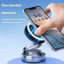 Folding Magnetic Phone Holder, Vacuum Suction, 360°
