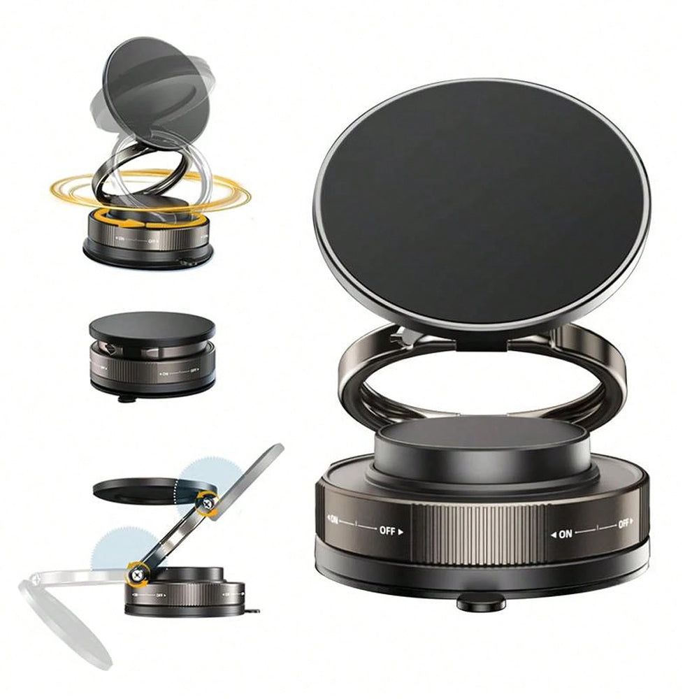 Folding Magnetic Phone Holder, Vacuum Suction, 360°