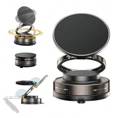 Folding Magnetic Phone Holder, Vacuum Suction, 360°