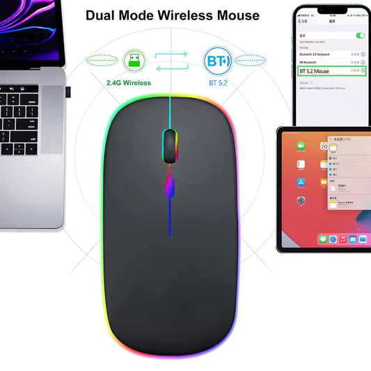 ZONIX Neon RGB Dual Mode Wireless Rechargeable Mouse