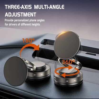 Folding Magnetic Phone Holder, Vacuum Suction, 360°