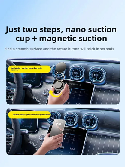 Folding Magnetic Phone Holder, Vacuum Suction, 360°