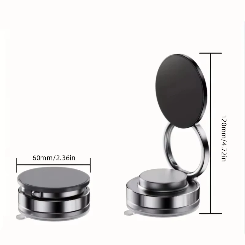 Folding Magnetic Phone Holder, Vacuum Suction, 360°