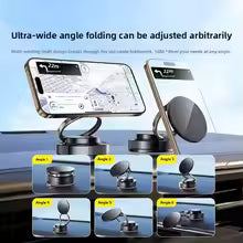 Folding Magnetic Phone Holder, Vacuum Suction, 360°
